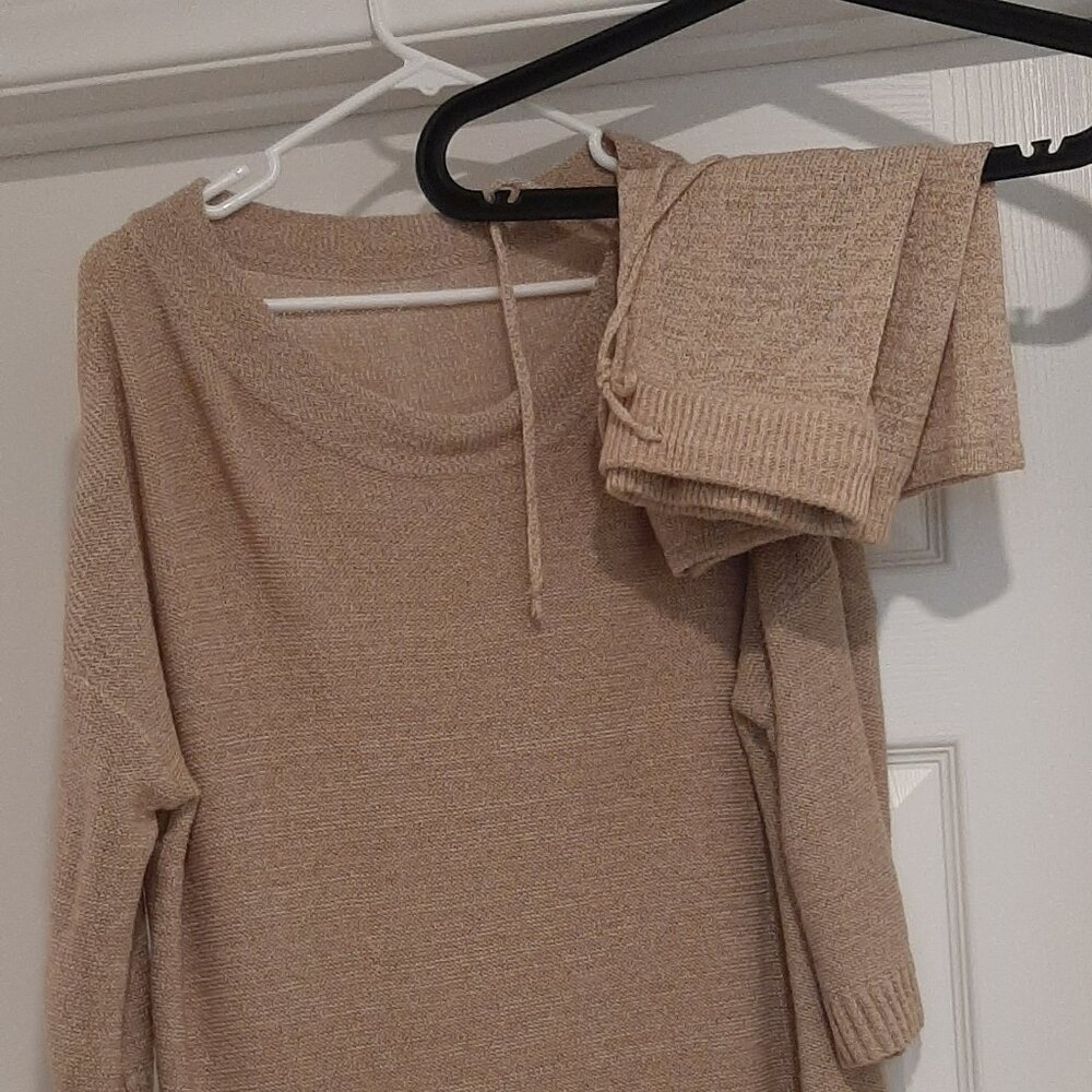 Mafulus Women's 2 Piece Outfits Sweater Sets Off Shoulder Knit Top Shorts Matchi